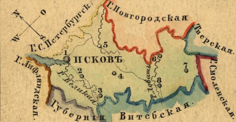 Файл:Karta Pskovskoy gubernii 1856.jpg