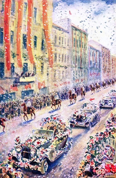 Файл:176 Vstrecha geroev-letchikov i chelyuskincev v Moskve 19 06 1934 akvarel.jpg